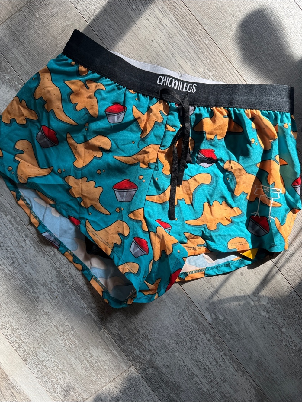 Chicknlegs Teal & Orange Athletic Shorts for Men